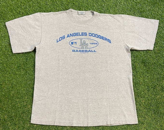 Vintage Los Angeles Dodgers T Shirt Tee Majestic Size Large L MLB Baseball LA California 1990s 90s