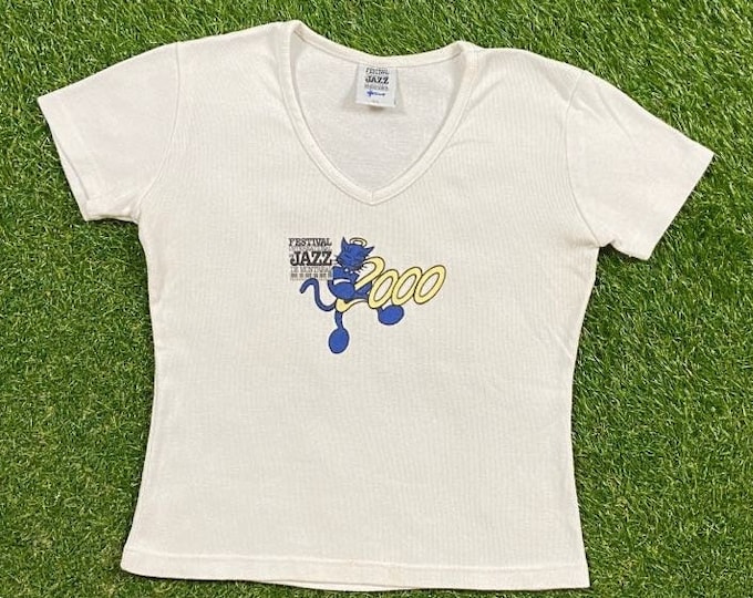 Vintage Festival International de Jazz de Montreal 2000 T Shirt Tee Size Youth Large Made in Canada Classic Music Quebec Canada 00s