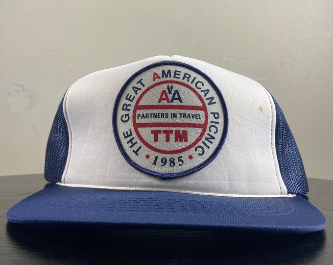Vintage American Airlines Snapback Hat YR Headwear OSFA Flight Flying Airplanes Commercial Airline 1980s 80s