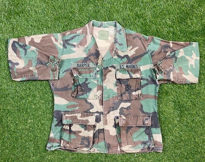 Vintage U.S. Marines Camo Jacket Size Medium M Official Military Army Jacket Quality Warm Hunting Coat Hiking Jacket