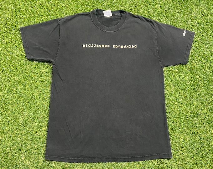 Vintage Microsoft T Shirt Tee Size Large L Windows Bill Gates Computer Technology Program 1990s 90s