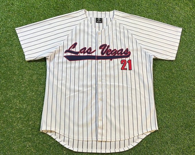 Vintage Las Vegas Pin Stripes Jersey DC Classic Size XXL 2XL Casino Gambling Sin City Nevada Tourist Visitor 1990s 90s