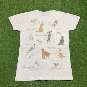 Vintage Hund Portrait T Shirt T-Shirt Größe Xtra Large XL Welpe Hunderasse Haustier Tier 1990er Jahre 90er Jahre