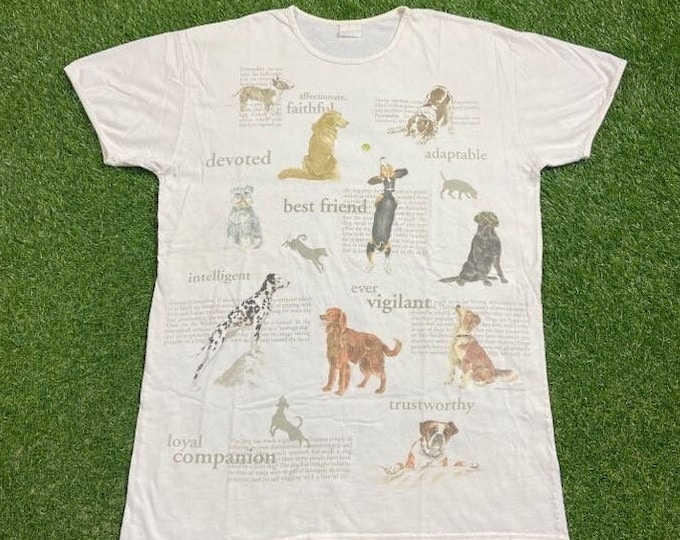 Vintage Dog Portrait T Shirt Tee Size Xtra Large XL Puppy Dog Breed Pet Animal 1990s 90s