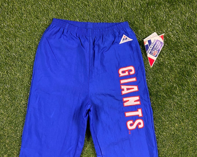 Vintage New York Giants Pants Apex One Size Medium Workout Pants NFL Football NYC Big Blue 1990s 90s Eli Windbreaker Deadstock NEW