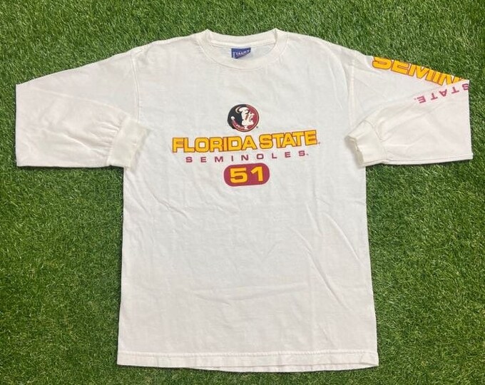 Vintage Florida State University Seminoles Long Sleeve Shirt Tee Size Small S NCAA College Football FSU Tallahassee 1990s 90s