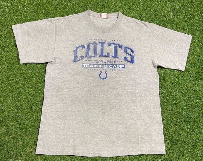 Vintage Indianapolis Colts T Shirt Tee Size Large L NFL Football AFC East Champions Indiana Peyton Manning 1990s 90s