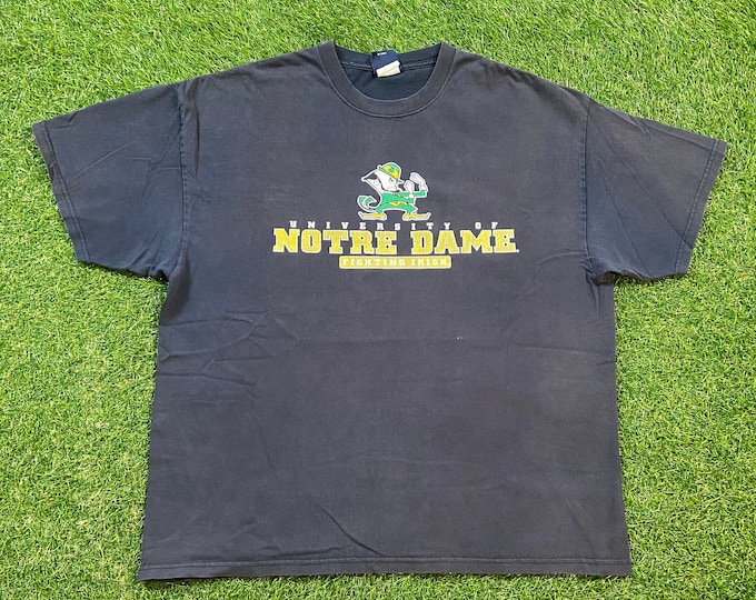 Vintage University of Notre Dame T Shirt AS Sports Size Large L Fightin' Irish NCAA College Football 1990s 90s