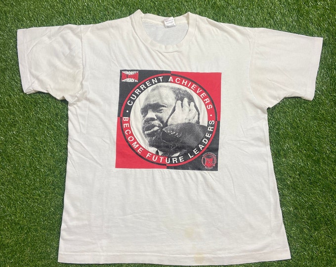 Vintage Paul Roberson Minority Outreach 93 T Shirt Tee Made USA Size Xtra Large XL Activist Rutgers University New Jersey NJ