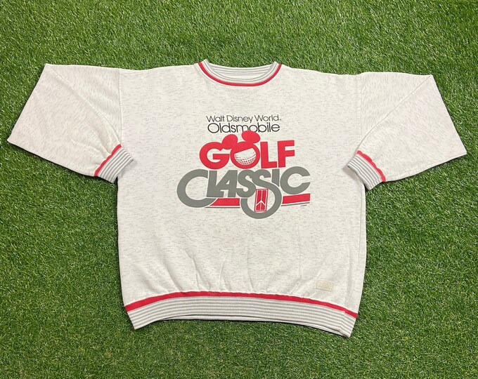 Vintage Walt Disney World Oldsmobile Crewneck Sweatshirt Size Large L Mickey Mouse Walt Disney World Magic Kingdom Golf Classic1990s 90s