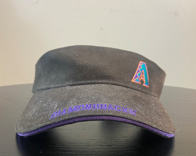 Vintage Arizona Diamondbacks Visor Hat OSFA Purple Snake D Backs Baseball MLB 1990s 90s Phoenix Deadstock New with Tags