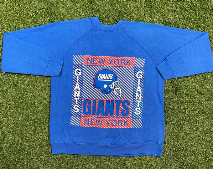 Vintage New York Giants Crewneck Sweatshirt Artex Made USA Size Large L NFL Football Ny Meadowlands Pull Over 1990s 90s 3D