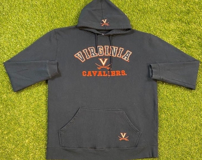 Vintage University of Virginia Hoodie Sweatshirt J America Size XXL 2XL Cavaliers UVA NCAA College Basketball 1990s 90s Pull Over Oversized