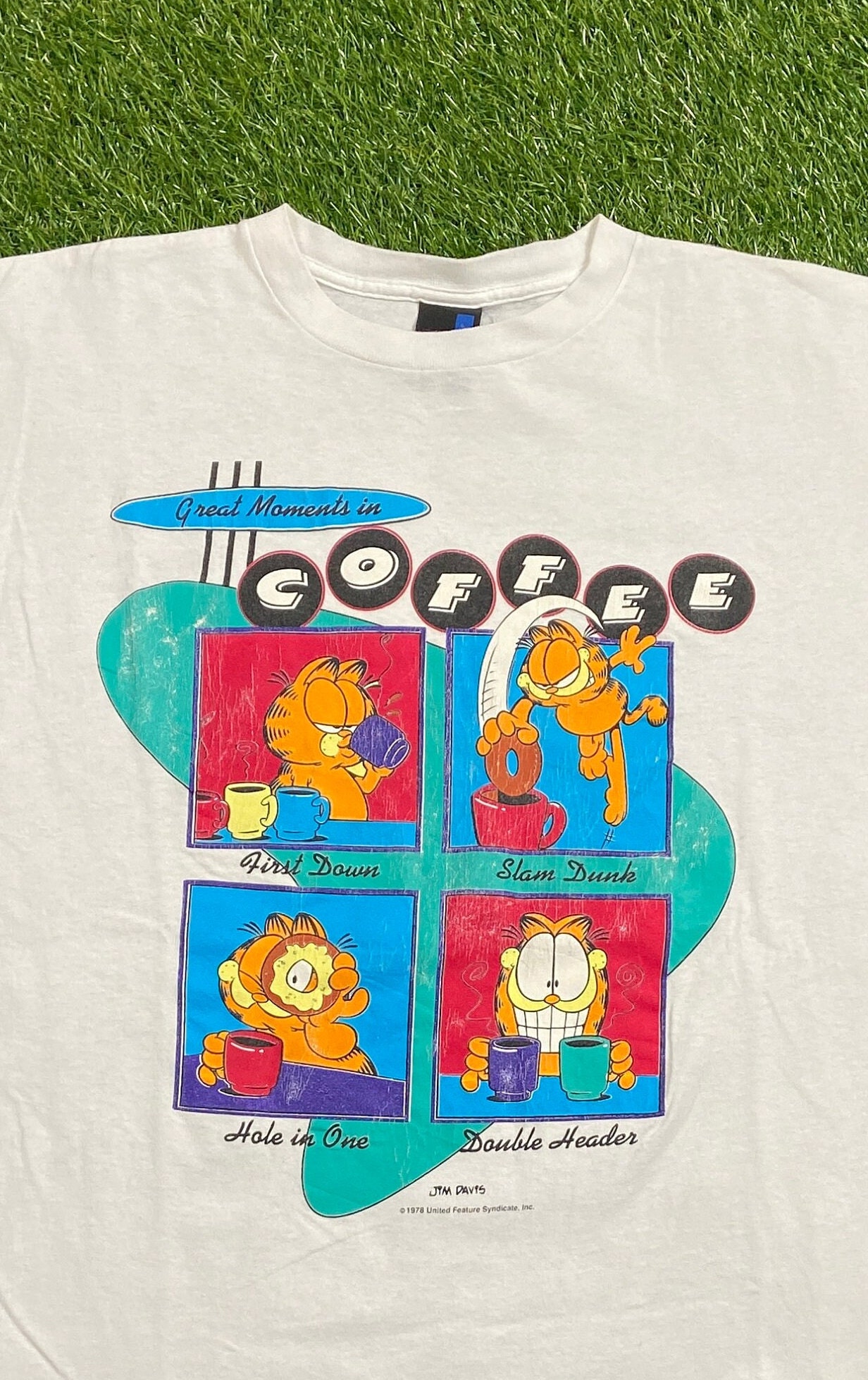 Discover Vintage Garfield T Shirt Tee Made USA Size Large L Jim Davis Classic Cartoon Animation 1980s 80s