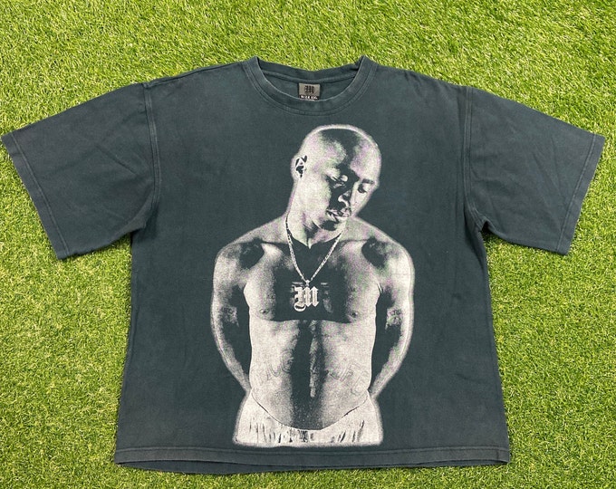 Vintage Tupac T Shirt Tee Hip Hop Rap Music Death Row Size XXL 2XL 1990's 90's Rare Print Rap tee Bootleg West Coast Los Angeles