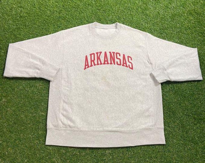 Vintage University Arkansas Razorbacks Crewneck Sweatshirt Size Xtra Large XL NCAA College Basketball Fayetteville Pull Over Oversized 1990s