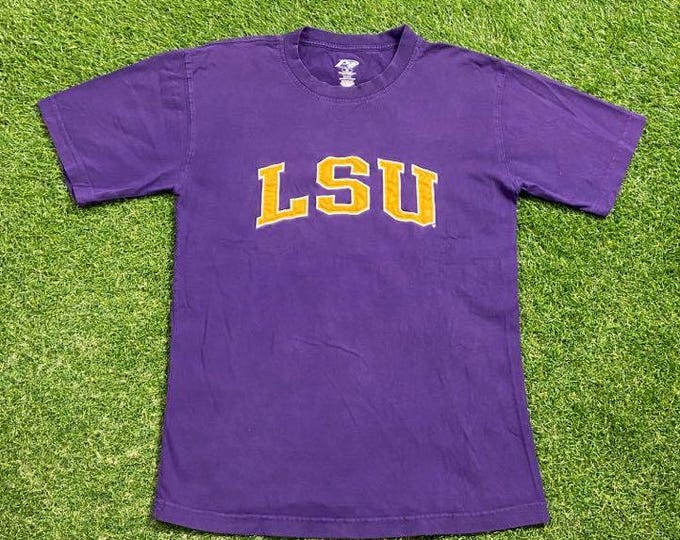 Vintage Louisiana State University T Shirt Tee Size Medium M NCAA College Football Baton Rouge Fighting Tigers LSU Classic 1990s 90s