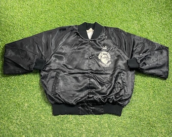 Vintage Fox Head Lounge Bomber Jacket Made USA Size Xtra Large XL Osteen Florida Bar Live Music Quality Classic Great Fit 1990s 90s