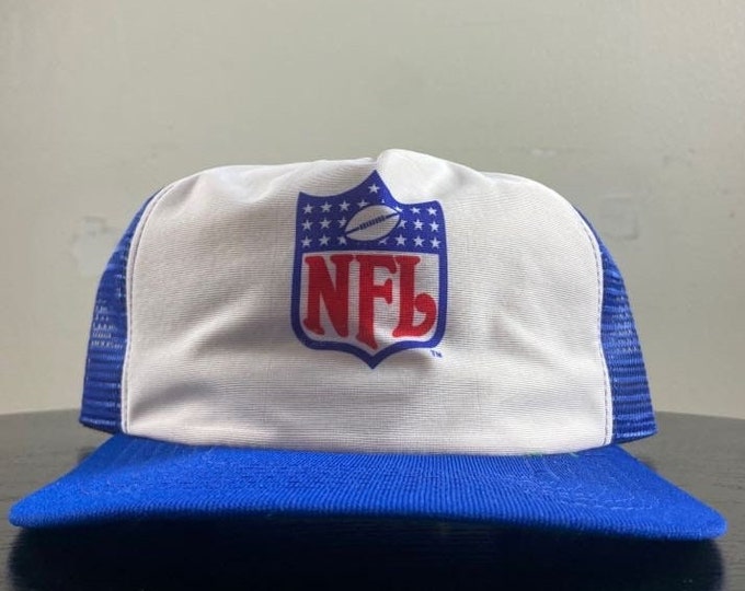 Vintage NFL Snapback Hat New Era Made USA Size Small / Medium National Football League Super Bowl Trucker Cap 1980s 80s
