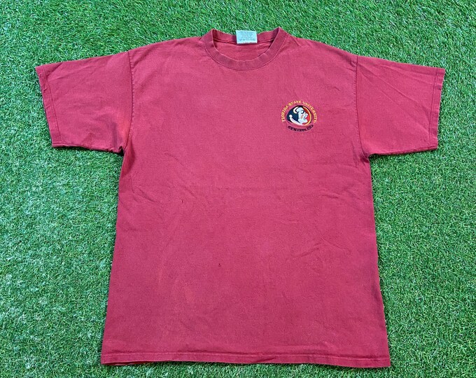 Vintage Florida State University Seminoles T Shirt Tee Made USA Size Large L NCAA College Football Tallahassee FSU 1990s 90s