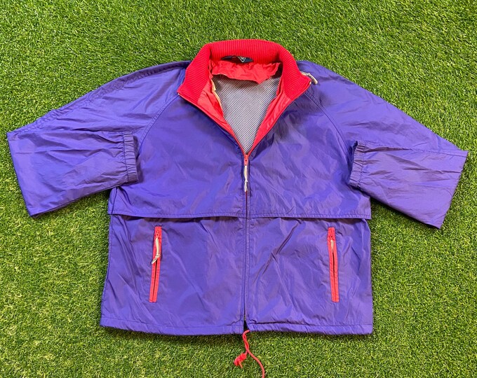 Vintage Woolrich Purple Windbreaker Jacket Size Small S Quality Warm Hunting Winter Fashion Hiking Light Rain Coat 1980s 80s