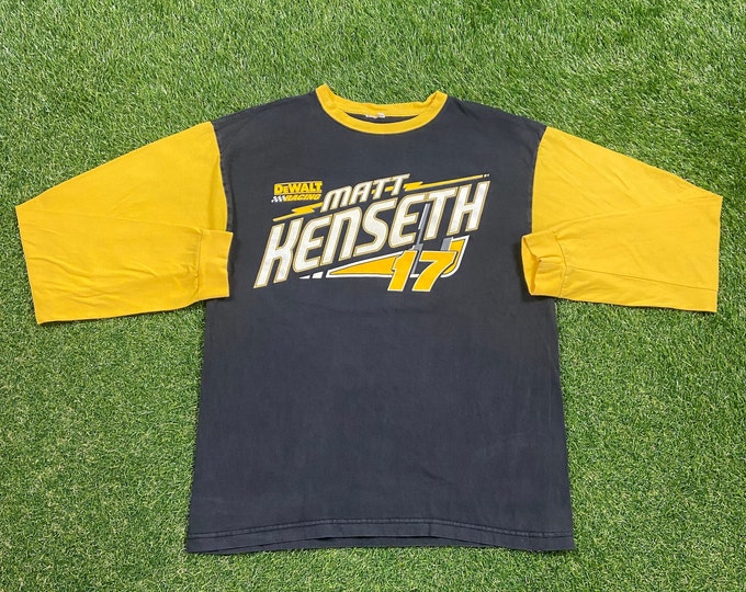 Vintage Matt Kenseth Long Sleeve T Shirt Tee Size Medium M NASCAR Racing Daytona 500 1990s 90s