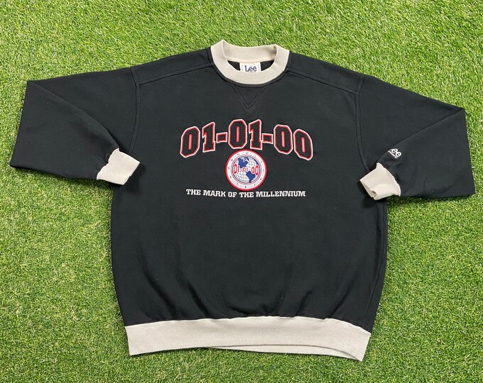 Vintage 01-01-00 The Mark of the Millennium Crewneck Sweatshirt Lee Sport Size Large L Y2K Pull Over Oversized
