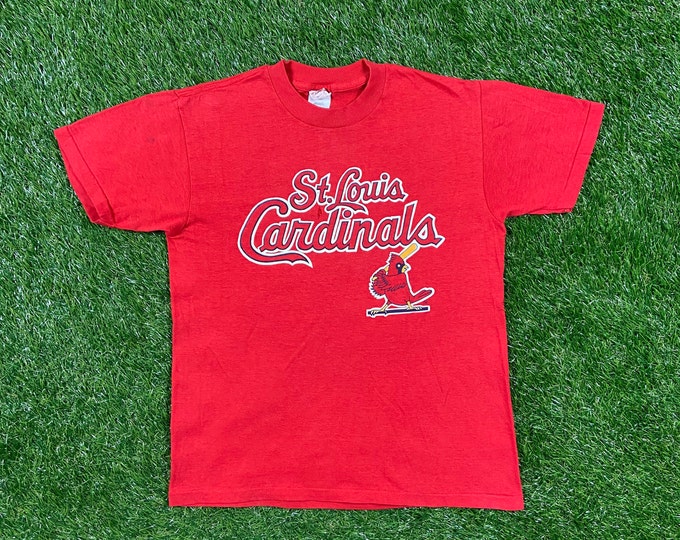 Vintage St Louis Cardinals T Shirt Tee MLB Baseball Missouri Logo 7 Size Small Made USA 80s Cards Red beautiful 1980s S