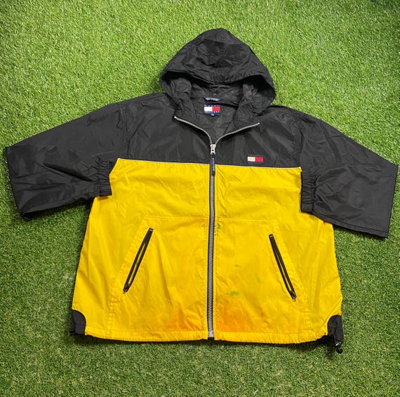 Tommy Hilfiger, Vintage Tommy Hilfiger Windbreaker Suit Light Rain Jacket Size Xtra Large XL Quality 2 Piece Set Matching Pants Sweat Suit Big Flag 1990s