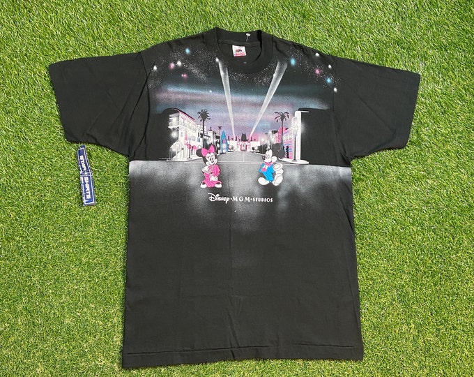 Vintage Disney MGM Studios T Shirt Size Large Unique Handmade Galaxy Stars Neon Mickey Mouse WDW Disneyland 90s Deadstock Crazy 80s Rare NWT