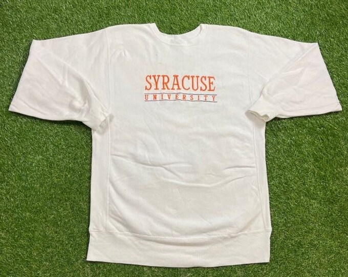Vintage Syracuse University Crewneck Sweatshirt Champion Reverse Weave Made USA Size 3X New York Orangemen NCAA College Football Ny 1990s
