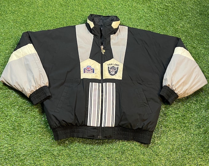 Vintage Oakland Raiders Reversible Jacket Size Xtra Large XL NFL Football Las Vegas California NWA Nevada Puffer Puffy Parka 1990s 90s