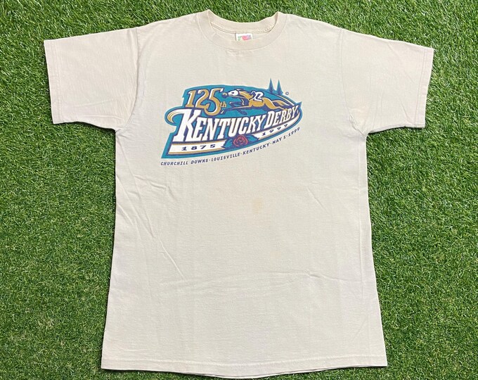 Vintage Kentucky Derby T Shirt Tee Size Medium M Louisville Horse Racing Annual Festival 1990s 90s
