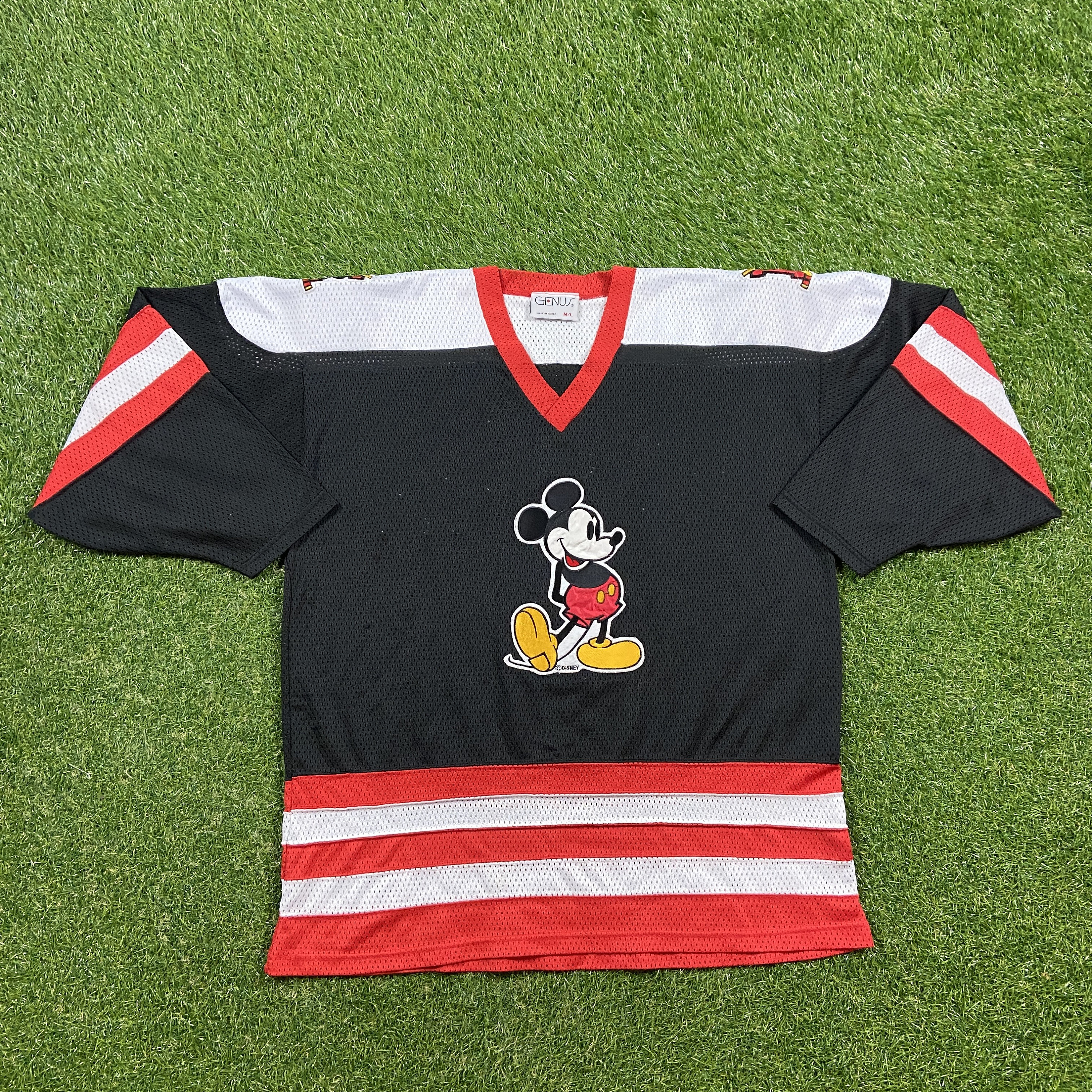 Vintage Mickey Mouse Hockey Jersey Shirt Genius Size Large L - Etsy
