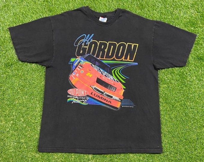 Vintage Jeff Gordon 24 T Shirt Tee Hanes Size Xtra Large XL NASCAR Racing Daytona 500 Dale Earnhardt 1990s 90s