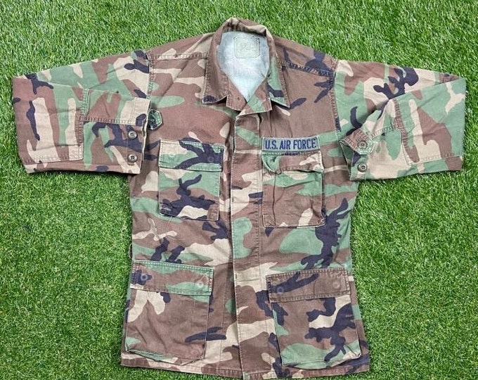 Vintage U.S. Air Force Camo Jacket Size Small / Medium Official Military Army Jacket Quality Warm Hunting Coat Hiking Jacket