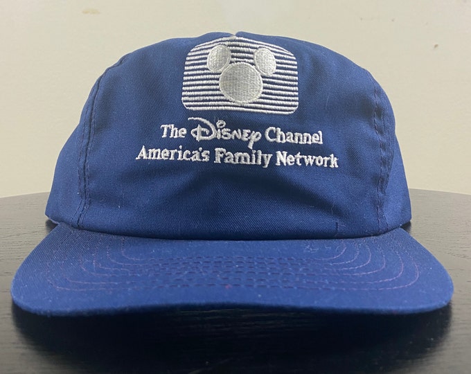 Vintage The Disney Channel Strap Back Hat Cap Sichel Inc Made USA OSFA Walt Disney World Disneyland Mickey Mouse