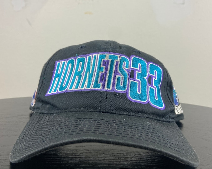 Vintage Charlotte Hornets Alonzo Mourning Snapback Hat Starter OSFA NBA Basketball Michael Jordan North Carolina NC