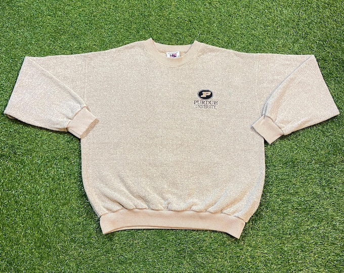 Vintage Purdue University Boilermakers Crewneck Sweatshirt Made USA Size Large L NCAA College Basketball Indiana Pull Over Oversized 90s