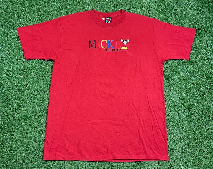 Vintage Mickey Mouse T Shirt Tee Made USA Size Xtra Large XL Walt Disney World Classic Magic Kingdom Disneyland WDW 1990s 90s