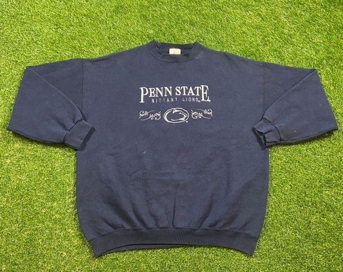 Vintage Penn State University Crewneck Sweatshirt PM Sports Made Usa Size Xtra Large XL NCAA College Football Nittany Lions Pull Over 1990s