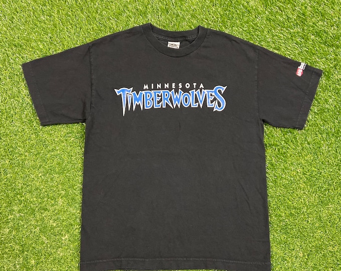 Vintage Minnesota Timberwolves T Shirt Tee AAA Size Youth XL NBA Basketball Kevin Garnett 1990s 90s