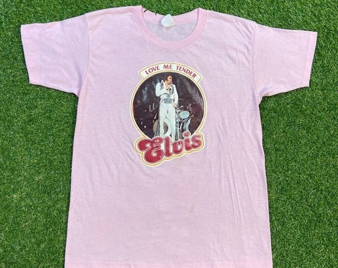 Vintage Elvis Presley T Shirt Tee Cal Cru Size Large L Graceland The King Classic Rock and Roll