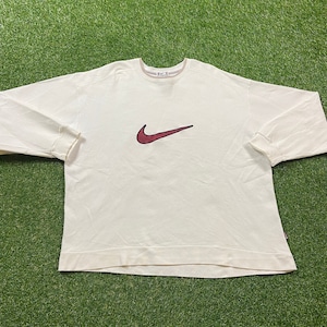 Vintage Nike Crewneck Sweatshirt Made USA Size Xtra Large XL Swoosh Just Do It Classic Air Jordan 1990s 90s Original Pull Over Oversized