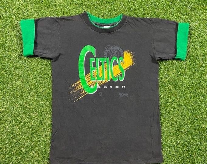 Vintage Boston Celtics T Shirt Tee Salem Sportswear Made USA Size Large L NBA Basketball Larry Bird New England Massachusetts 1990s 90s