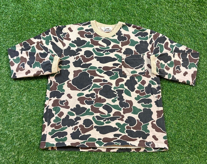 Vintage Duxbak Camo Long Sleeve Shirt Made USA Size Xtra Large XL Quality Hunting Hiking Outdoors 1990s 90s