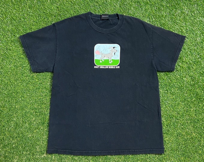 Vintage Don't Swallow the Bubble Gum T Shirt Tee Size Medium M Goat Funny Saying Comical 1990s 90s