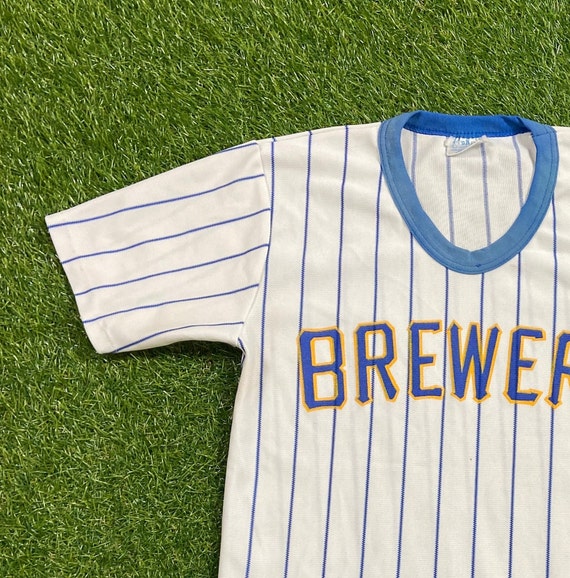 Vintage Milwaukee Brewers Jersey Pro Knit Size Large L MLB Baseball National League Classic Wisconsin 1980s 80s