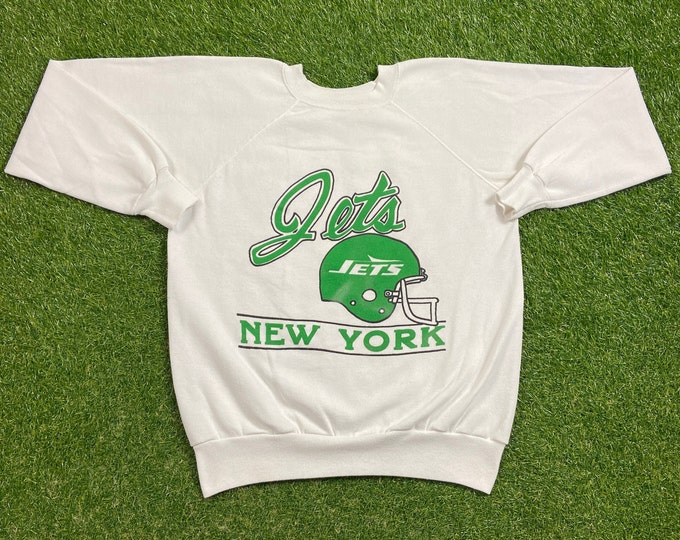Vintage New York Jets Crewneck Sweatshirt Made USA Size Xtra Large XL NFL Football Ny 1990s 90s Pull Over Oversized