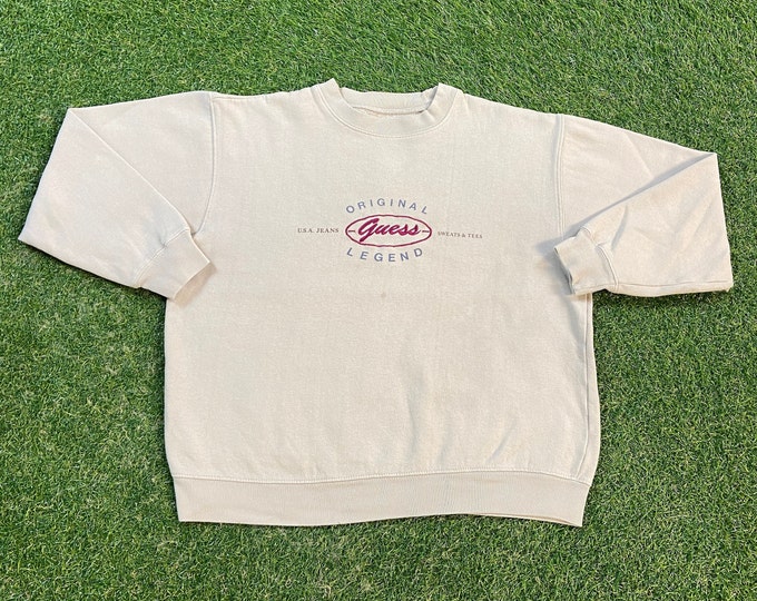 Vintage Guess Jeans USA Crewneck Sweatshirt Size Youth Large L Designer 80's Classic Rare GUESS ? Jeans Original Pull Over Oversized